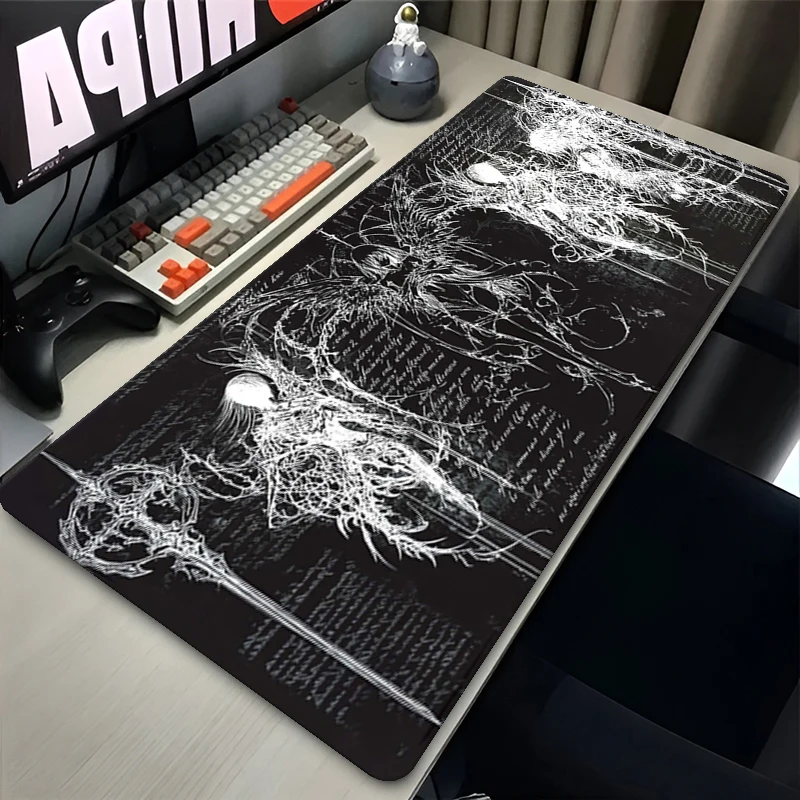 Cool Angel Art Desk Mat Large Size Rubber Mousepad XXL Gothic Line Black Mouse Pad Computer PC Accessories Gaming Keyboard Mat