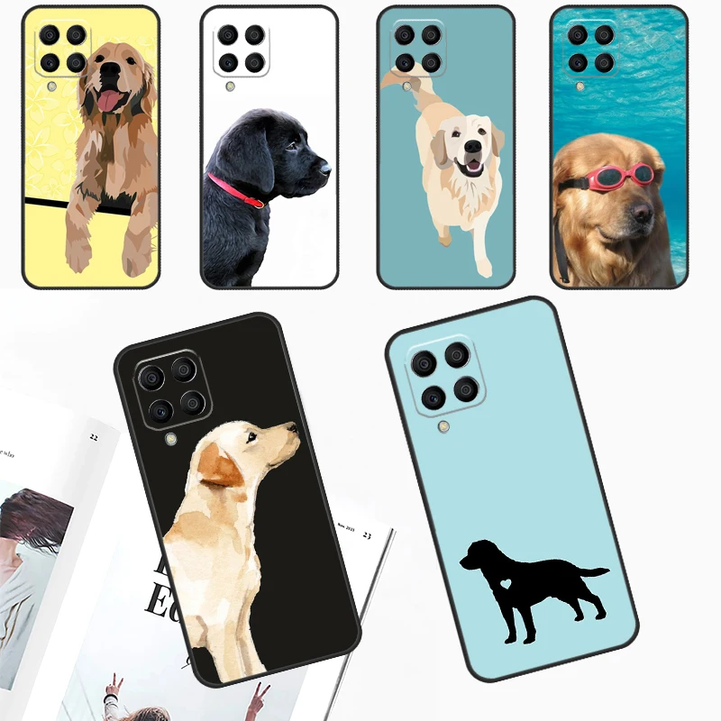 Cartoon Golden Retriever Dog Case For Samsung Galaxy M13 M33 M53 M20 M30s M31s M12 M32 M52 M11 M51 M14 M34 M54 M55 Cover