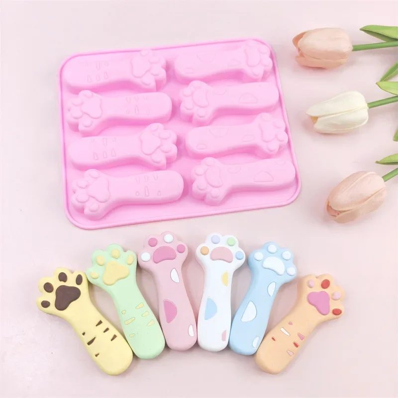 8-Piece,Cat's Claw Chocolate Biscuit Silicone Mold, Cheese Stick, Complementary Food Tool, Baking Cake Decoration Molds