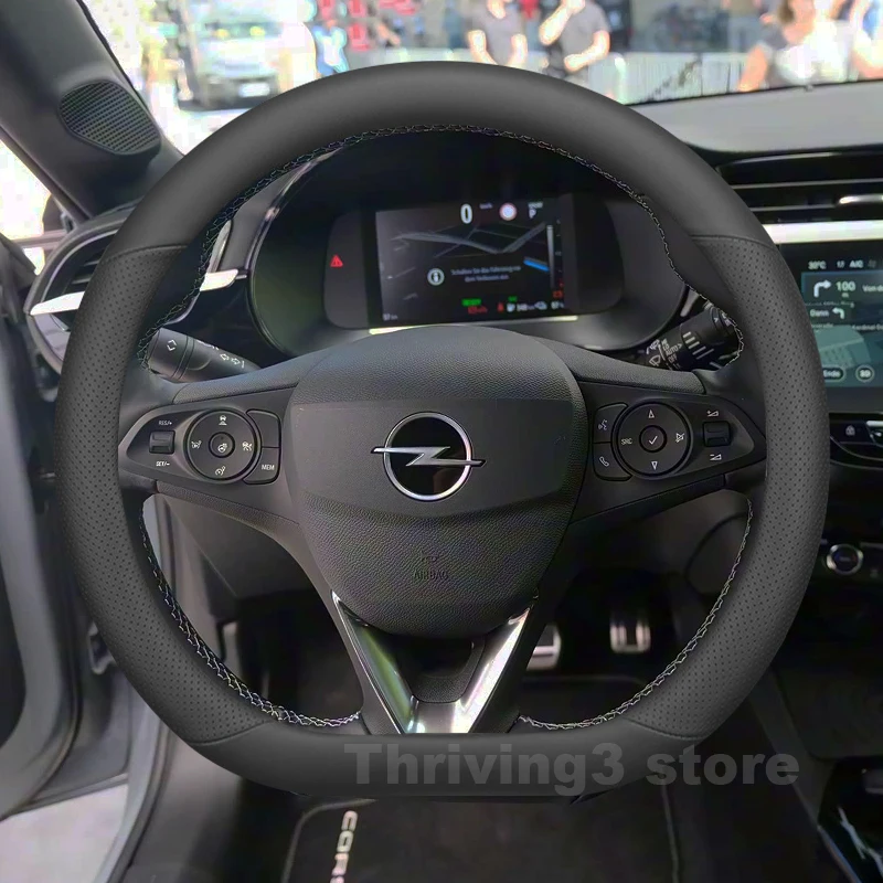 

Leather Car Steering Wheel Cover For Opel Corsa GS D E F 2008-2025 Covers For Covers Auto Steering Wheel Opel Corsa Accessories