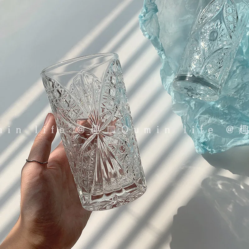 

Butterfly Glass Cup Creative High Appearance Level Home Dormitory Glass Water Milk Glass Engraved Drink Juice Glasses Bottle