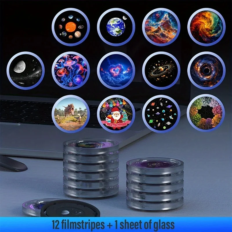 Star Projector with RGB Night Light & Bluetooth Speaker USB LED Moon Lamp 13 slides for Bedroom Gaming Room Kids [Life diary]