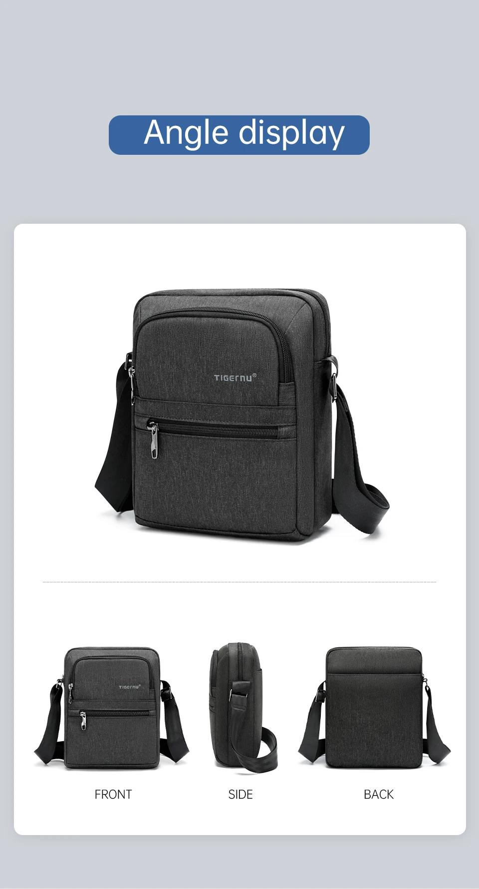 Tigernu Männer Umhängetasche 9,7 zoll IPad Tasche Umhängetasche Für Männer Stoßfest Messenger Tasche Mini Leichte Männer Handtasche – Detail 17