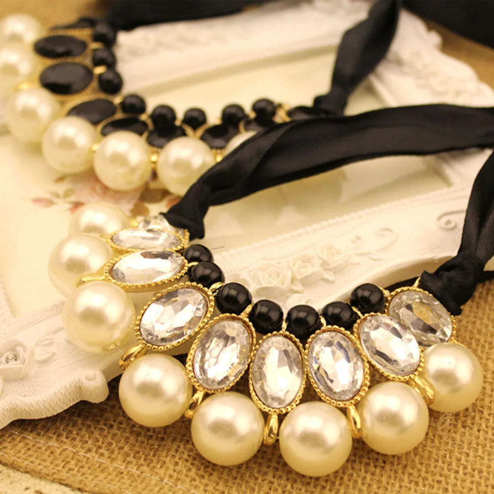 الساحرة 90 سنتيمتر 18 مللي متر كبير تقليد اللؤلؤ الاكريليك الأحجار الكريمة الشريط اللؤلؤ قلادة بيضاء أنيقة المرأة مجوهرات عقد من اللؤلؤ #4