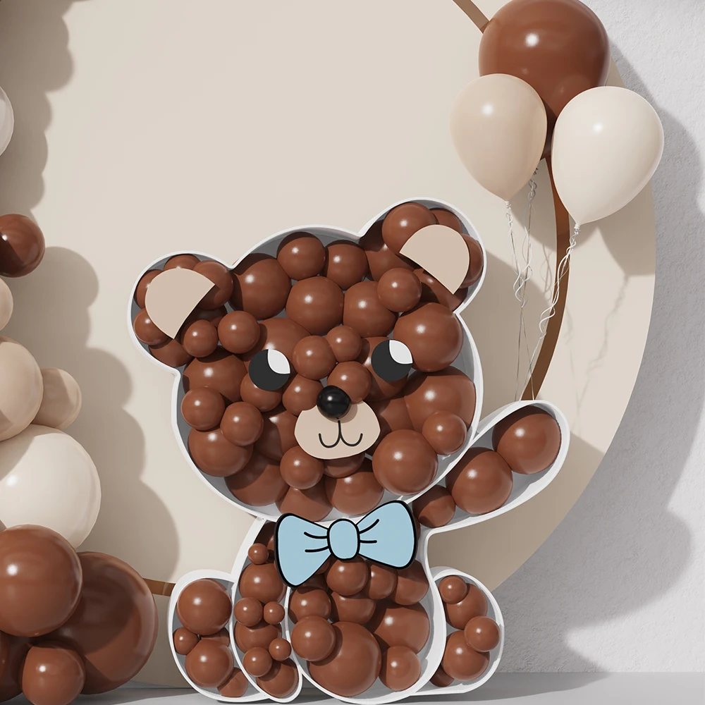 104CM Large Teddy Bear Balloons Filling Box Mosaic Frame KT Board For Birthday Party Wedding Decorations Baby Shower Ornaments