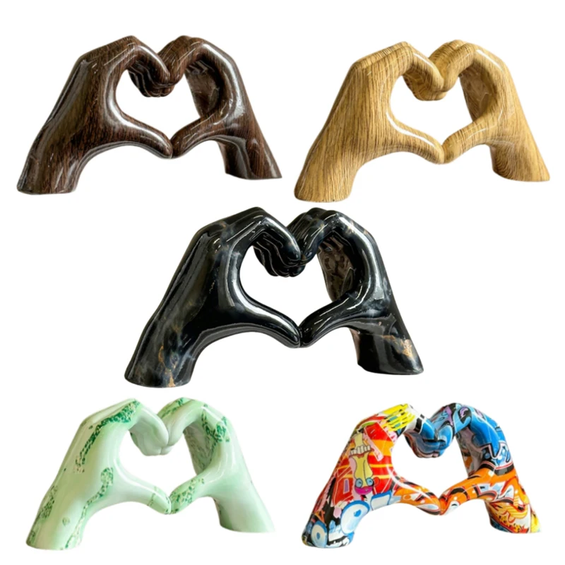 

Resin Love Gesture Statues Sculptures Desktop Ornament Sculpture Figurines Nordic Light Luxury Art Crafts Office Home Decoration