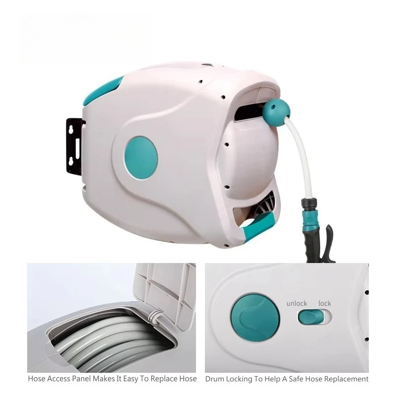 Professional Auto Hose Reel Car Washing Retractable Auto Rewind Hose Reel