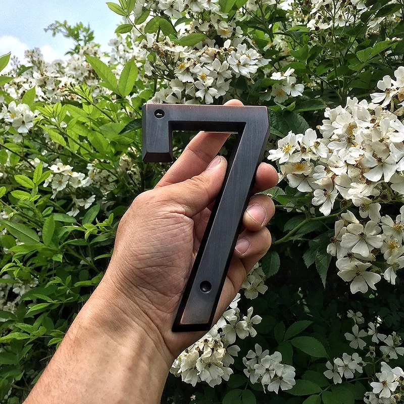 1pc 152 ミリメートル金属家屋番号屋外 6 インチ高齢ブロンズアパートドア番号メールボックスアドレスサイン # 0-9 ネジ付き