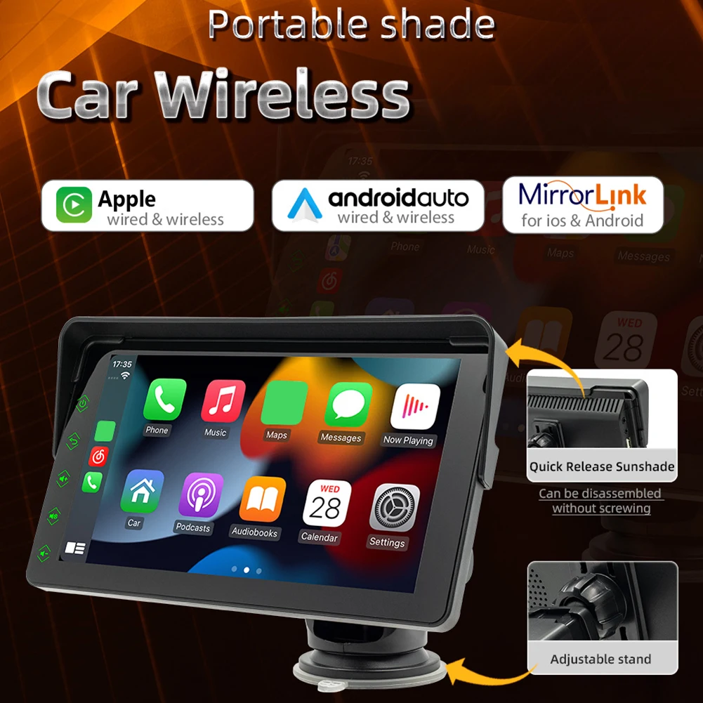 

Universal 7inch Car Radio Multimedia Video Player Wireless Carplay and Wireless Android Auto Touch Screen for Nissan Toyota BMW