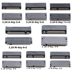 2pcs M.2 Connector 67P A E M KEY NGFF Interface Socket for SSD with H=3.2/4.2/4.8/6.7/8.5