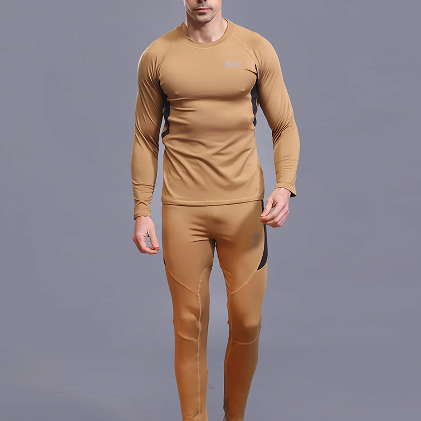 

Men Fitness T-Shirt Pants Set Sports Physical Fitness Clothing Tight Suit Thin Lightweight Outdoor Hiking Ski Close-Fitting Set