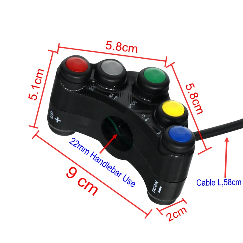 LMoDri 7 Function Buttons Motorcycle Switch 7/8\