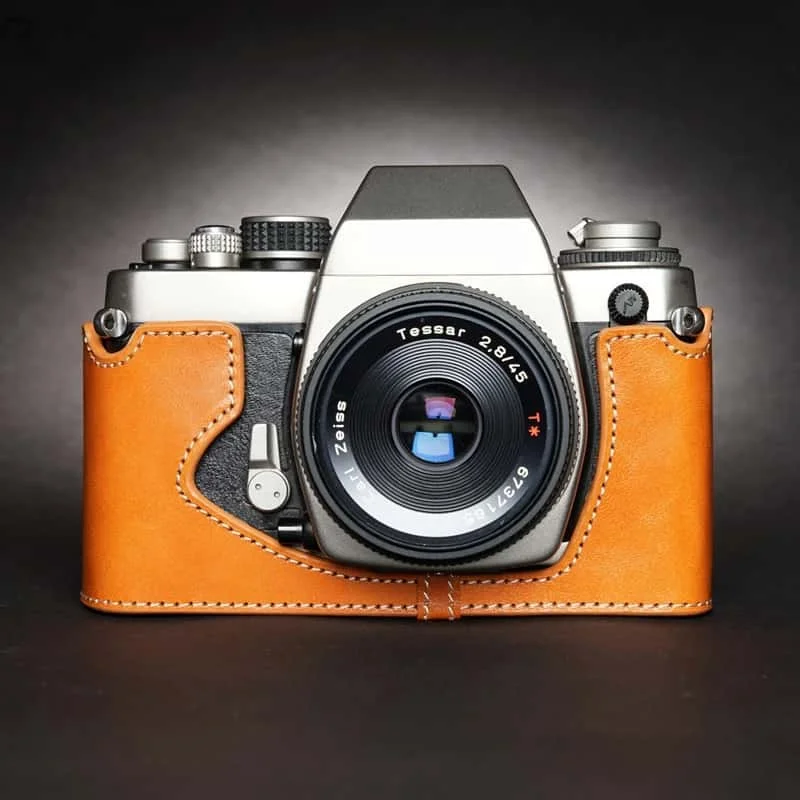 Camera Genuine Leather Camera Half case Cover Bag for Contax S2