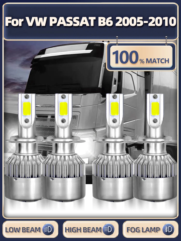 Żarówki LED H7 Canbus 240W 40000LM do reflektorów samochodowych 12V 6000K białe do VW PASSAT B6 2005 2006 2007 2008 2009 2010 — zdjęcie 2
