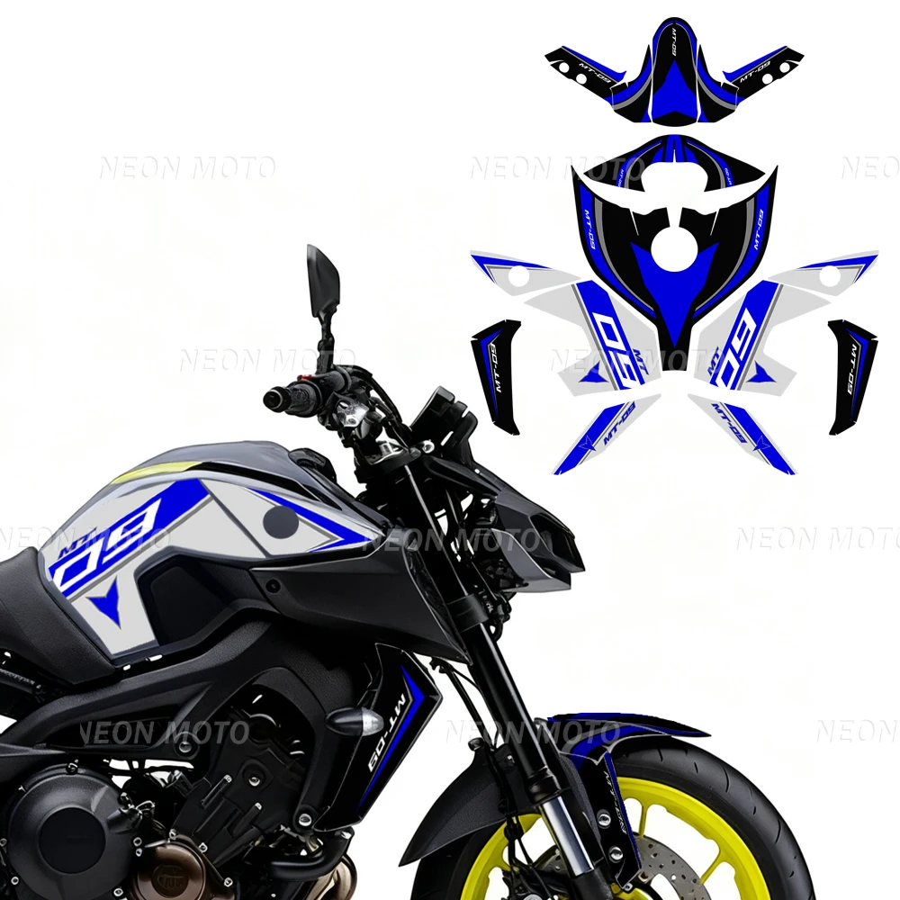 For Yamaha MT09 FZ MT- 09 Motorcycle Fairing Stickers Tank Pad Protector Fender Windshield Handguard Decal kit 2016-2020