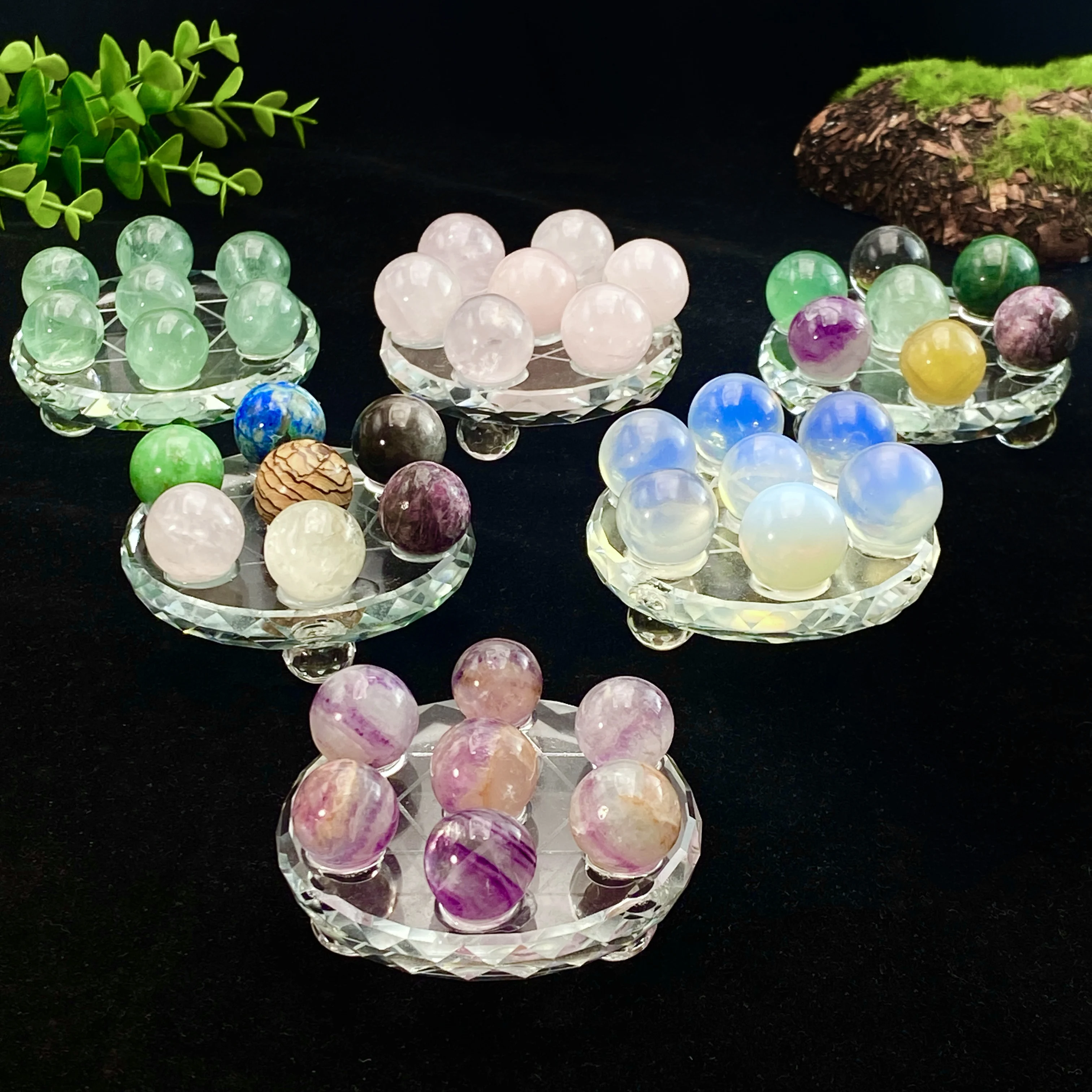 1PC Seven Star Connected Bead Disc Carving Stone,Seven-Star Array Ornaments,Stone Collections,Excellent Gifts,Home Decoration