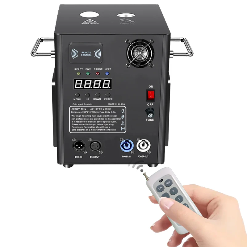 

750W Electronic Cold Flame Spray Machine DMX Remote Control LCD Cold Sparks Machine Wedding DJ Party Show Stage Special Effect