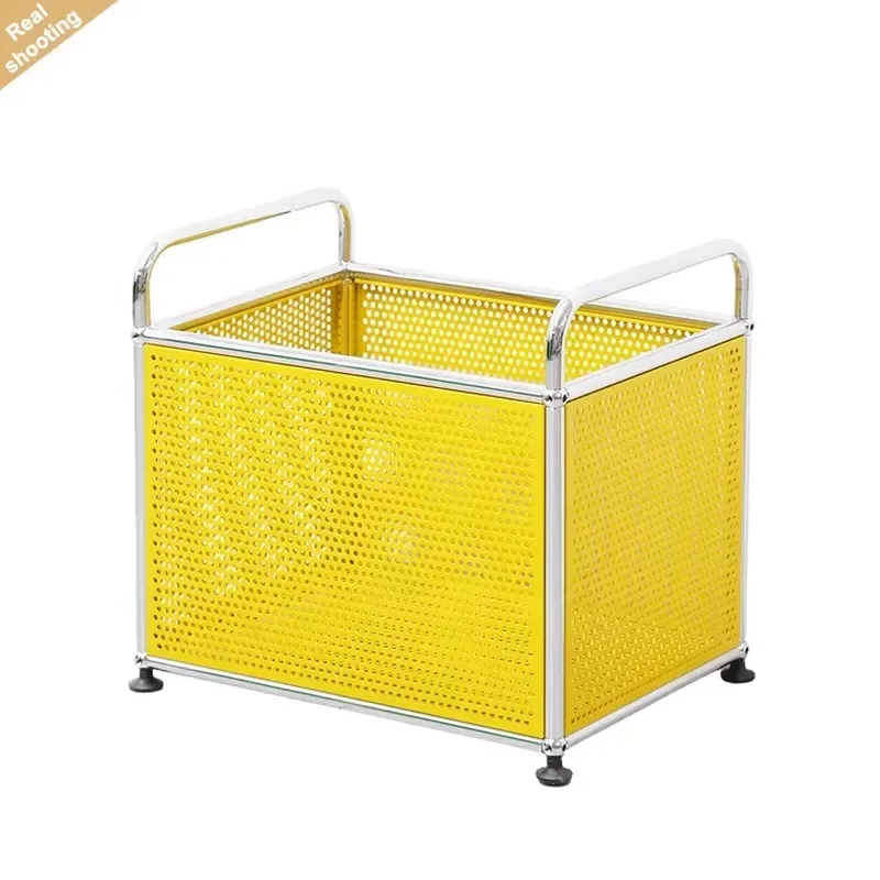 Modern Stainless Steel Locker Cabinet for Living Room Bedroom Simple Storage Basket for Toys Clothes Household Organization