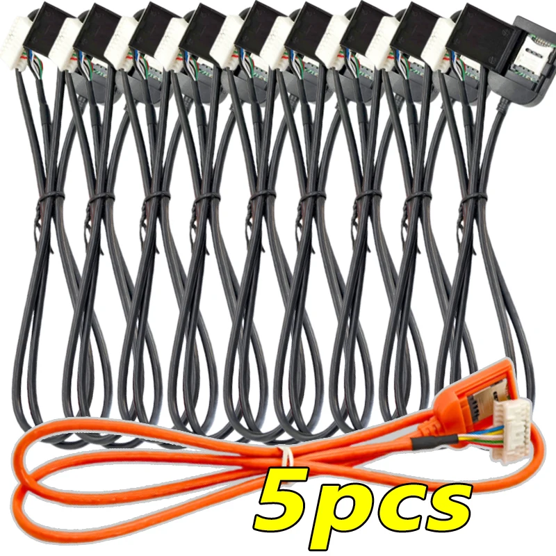20-pin Car RCA AUX-IN/OUT Cable with SIM Card Slot Compatible with Android Stereo Radio Head Units and Multimedia System 1-5pcs