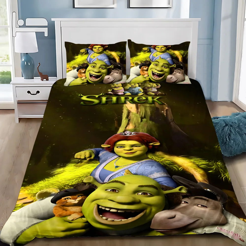 Duvet Cover Pillowcase Bedding Set Fantasy movie S-Shreks Adult Boy Girl Bedroom Decoration Children Single Double Large Size