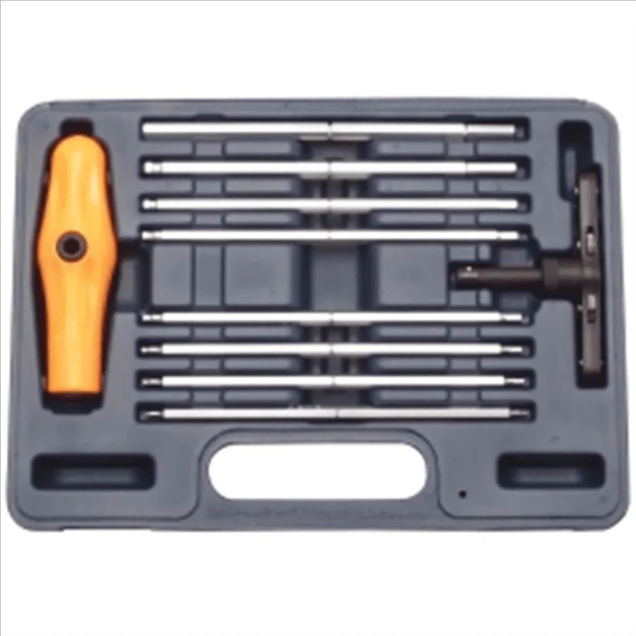 

BHI100 10-Piece Extra Long SAE Ball Hex Ratcheting T-Handle Set for Automotive Repair, Black with Ergonomic Grip, Precision Mac