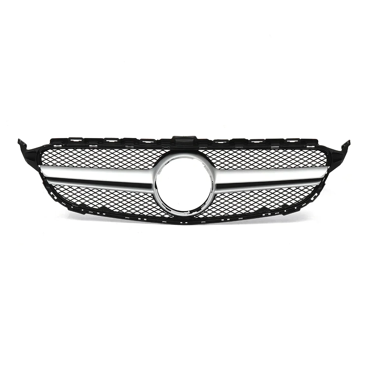 Black/Silver Front Grill Front Bumper Racing Grill For Mercedes For Benz C Class W205 C200 C250 C300 C350 2015-2018 Body Kit