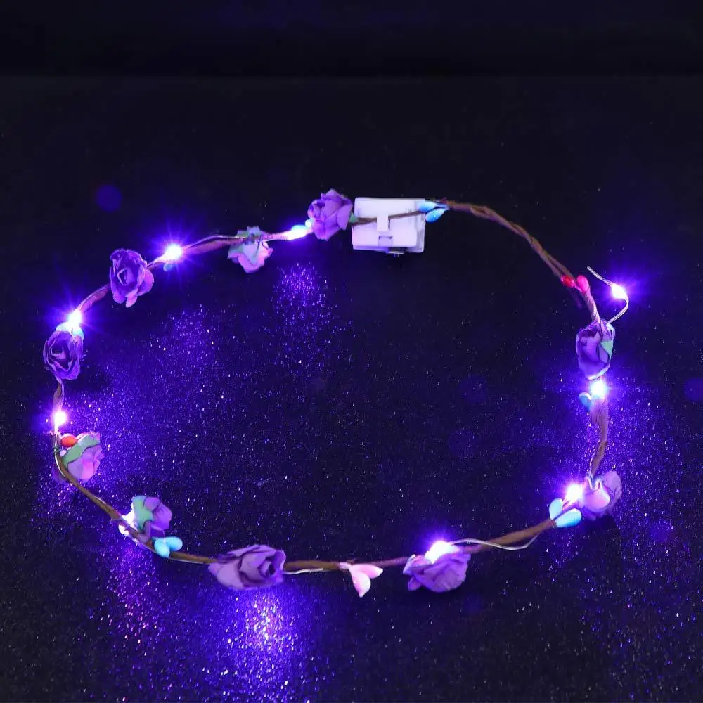 

Light Birthday Party Vacation Seaside Simulation Flower Hairband Flower Crowns Beach Headband Wreath Headband Glowing Wreath