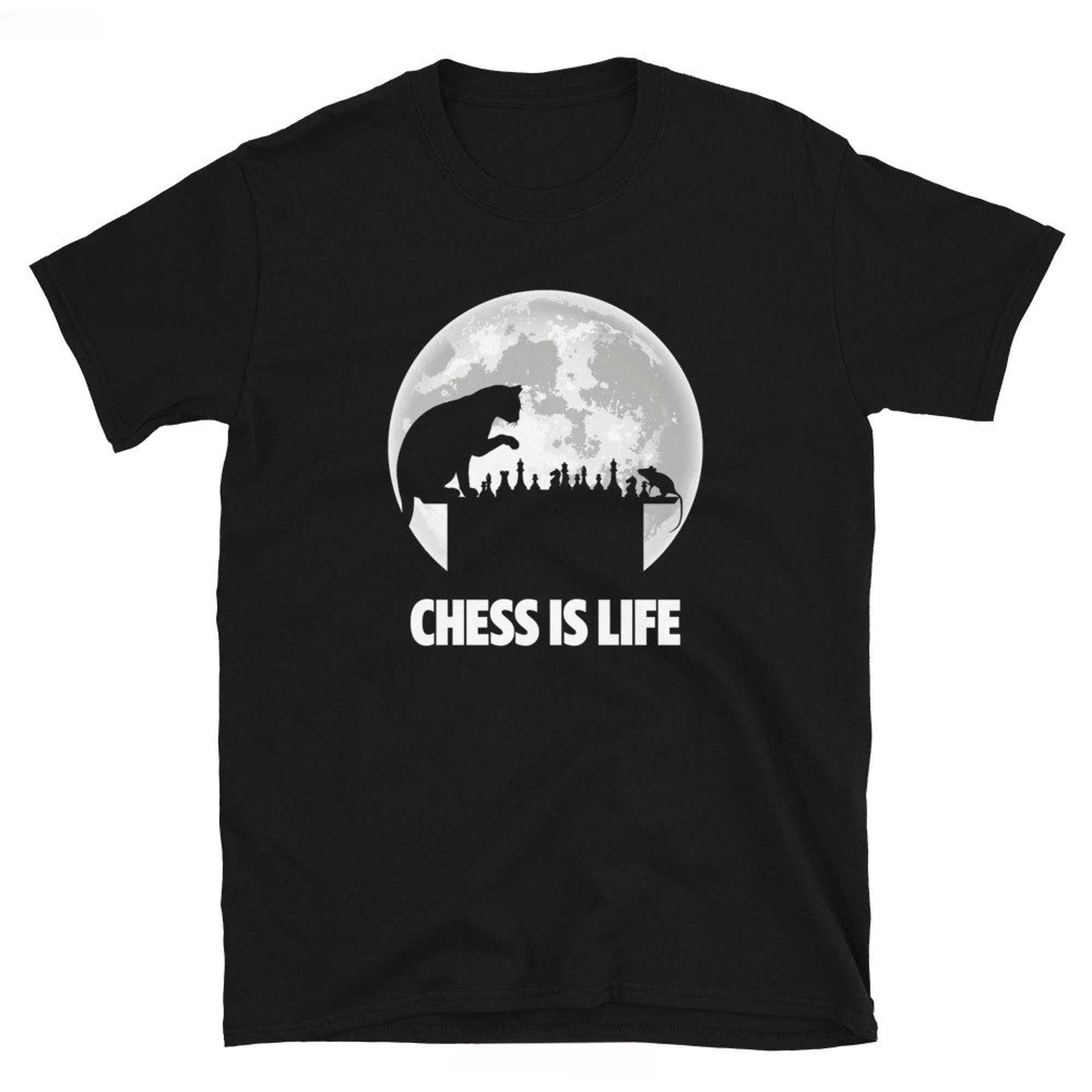 

Chess Is Life Cat and Mouse Playing T Shirt New Arrival Funny Short Sleeves O-neck Fashion Unique Harajuku Aesthetic Tops Tee