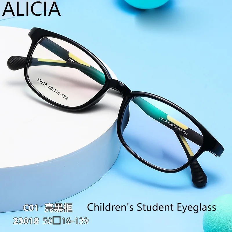 

ALICIA New Comfortable Children's Student Eyeglass Silicone TR90 Fashion Square Optical Prescription Frames Boys Girls Eyewear