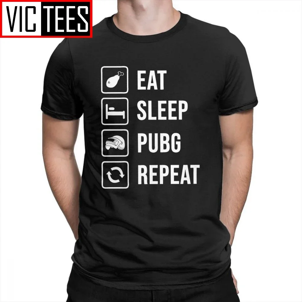 

Eat Sleep PUBG Repeat T Shirt Winner Winner Chicken Dinner Short Sleeve High Quality 100% Cotton Tee Clothing Tops Man