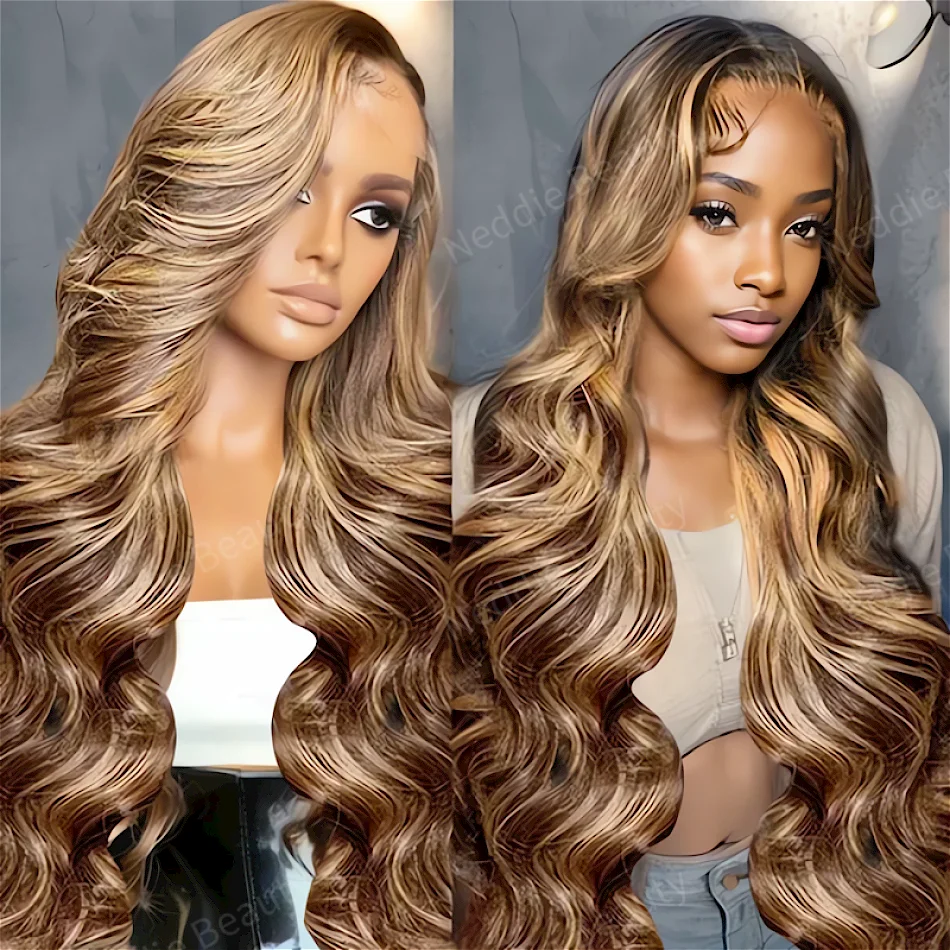 

Lace Frontal Wig 13x6 HD 100% Highlight 30 40 Inch Body Wave Human Hair Brazilian Colored Wigs For Women Choice Wavy Cheap Wig