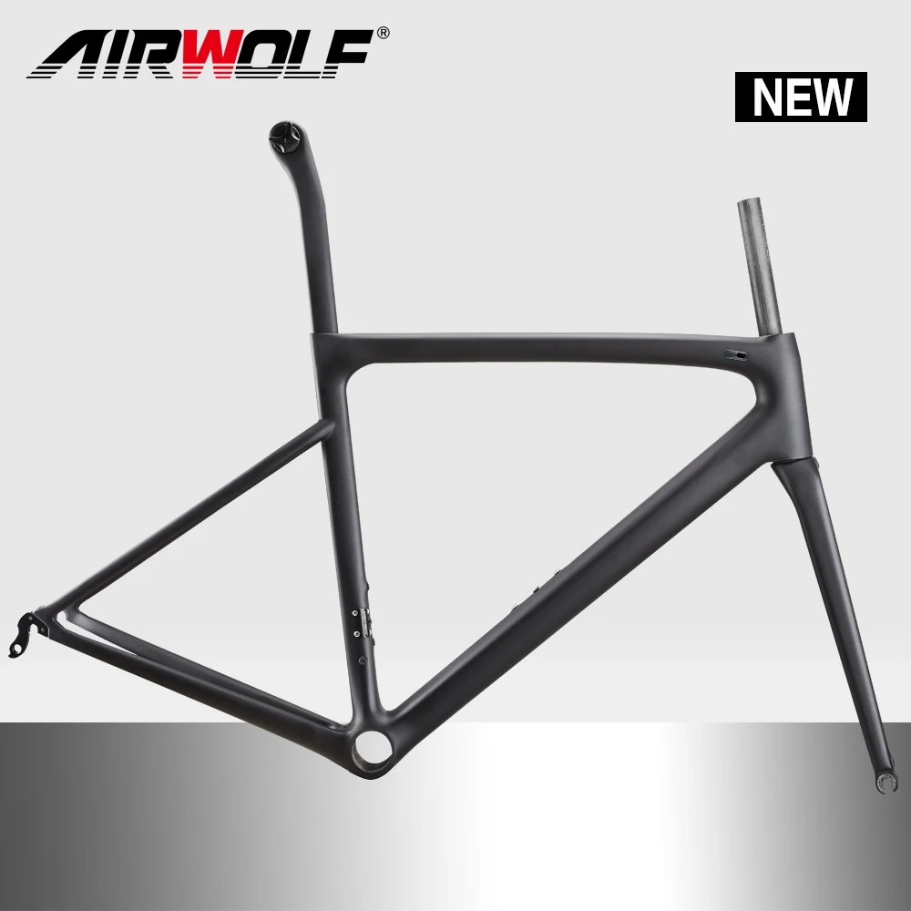 

Airwolf new Light Weight Carbon Road Bike Frame Aero Rim Brake Bicycle Frame QR 9x100/9x130 Fully Hidden Cable Race BSA PF30