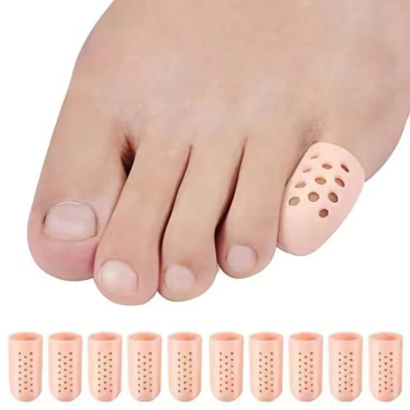 2Pcs=1Pair Silicone Corrector Gel Protector Little Toe Tube Corns Blisters Pinkie Bunion Finger Protection Sleeve Foot Care Tool