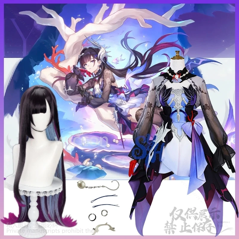 

Helektra Косплей Игра Honkai Star Rail Аниме Костюм Фиолетовый Черный Сексуальное Платье Y2K Лолита Джирай Kei Девушки 코스프레 Хэллоуин Вечеринка Cos