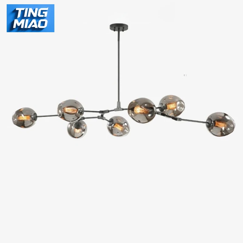 2026 Italy Magic Bean Branching Ceiling Chandelier Multi Color Glass Lampshade Suspension LED Lighting Kitchen Dining Island