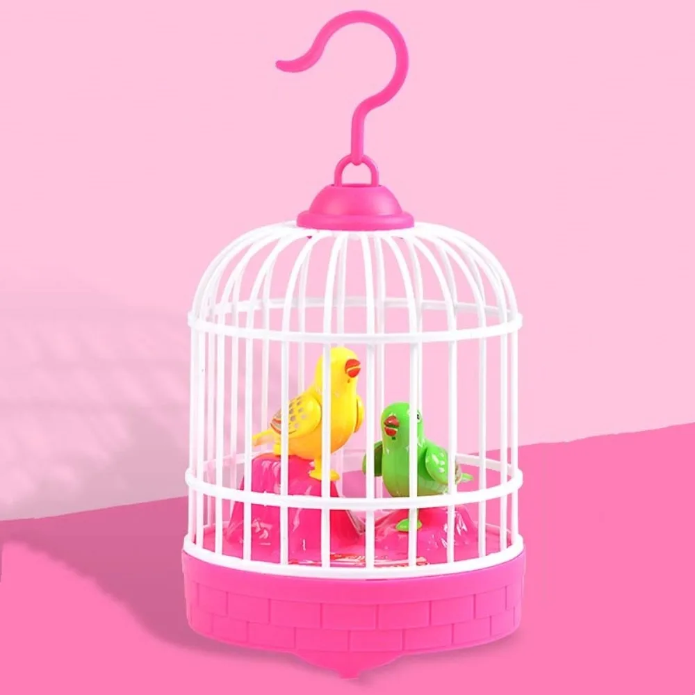 

Sound Control Electric Bird Cage Toy Parrot Cage Educational Talking Electric Bird Funny Toy Luminous Simulation Bird Cage