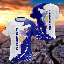 France Emblem Personalized Unisex T-shirts Summer Loose Oversized Tees Men Women Kids Casual Short Sleeve Tops Cool Sportswear