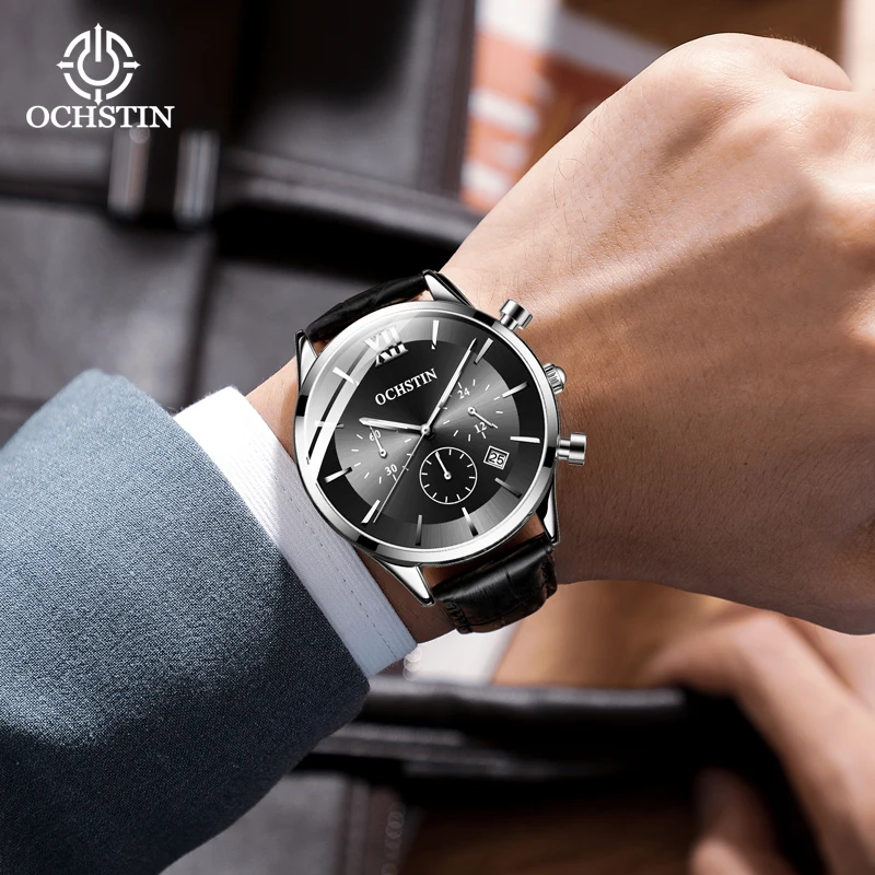 Ochstin-ساعة كوارتز للرجال متعددة الوظائف ، سلسلة قائد ، شخصية ، موضة بسيطة ، ماركة أصلية ، حركة ، ساعة رجالية