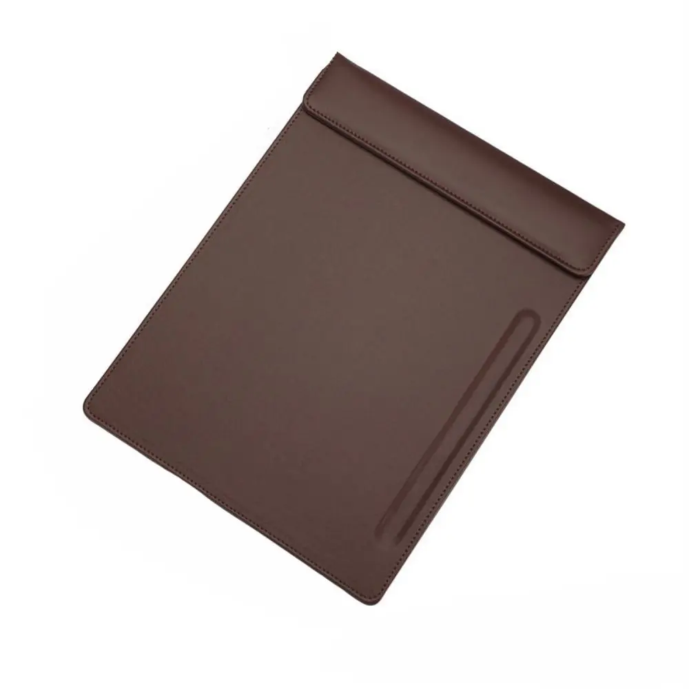 Pasta de papel de couro PU da moda A4 placa de escrita magnética porta caneta engrossar menu de almofada de escrita