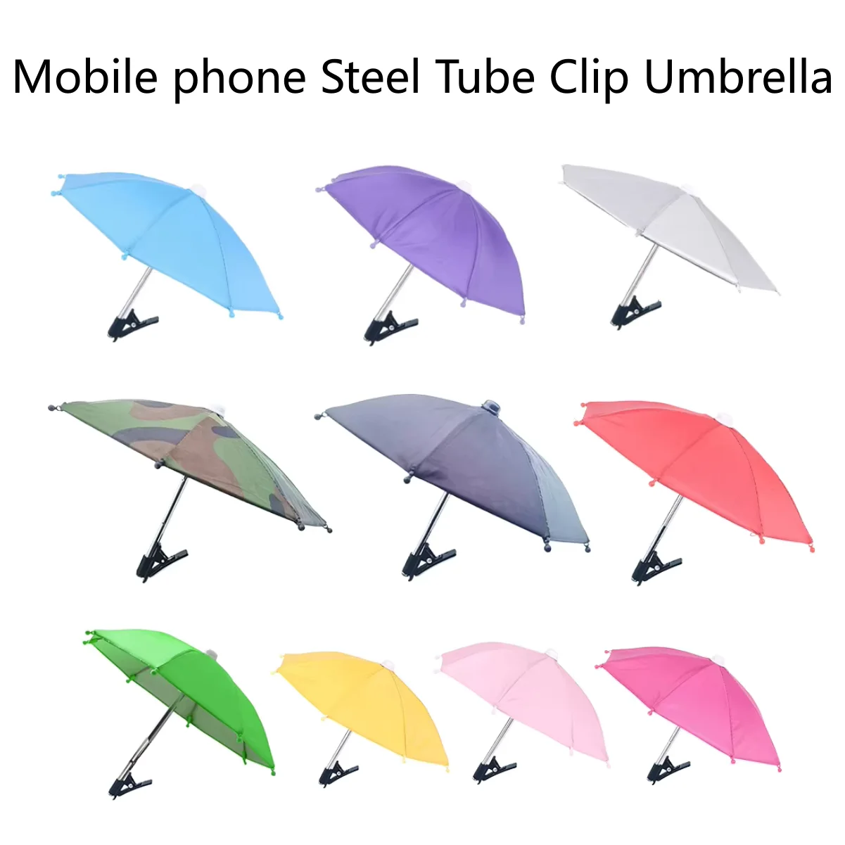 

Phone Rain Protection Mobile Phone Clip Umbrella Outdoor Use Rainy Days Height 19cm Adjustable Clip Height Bump Cloth Fabric