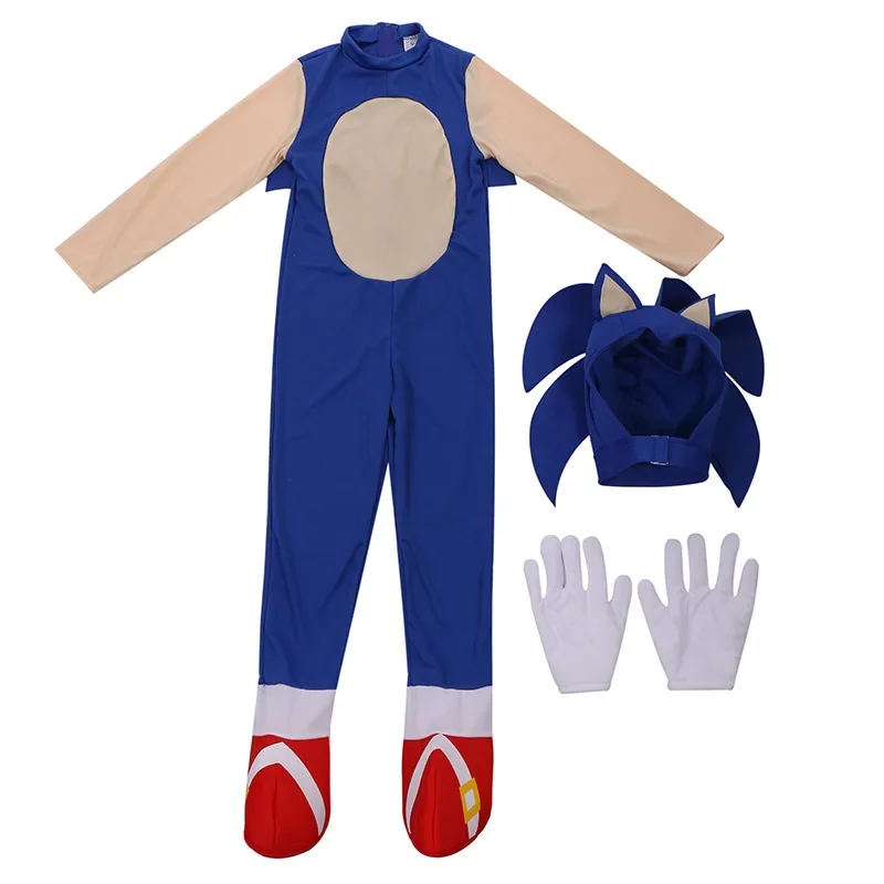 Sonic Costume Children's Hedgehog Lightning Mouse Jumpsuit Anime Sonic Boy Cos Game Costume