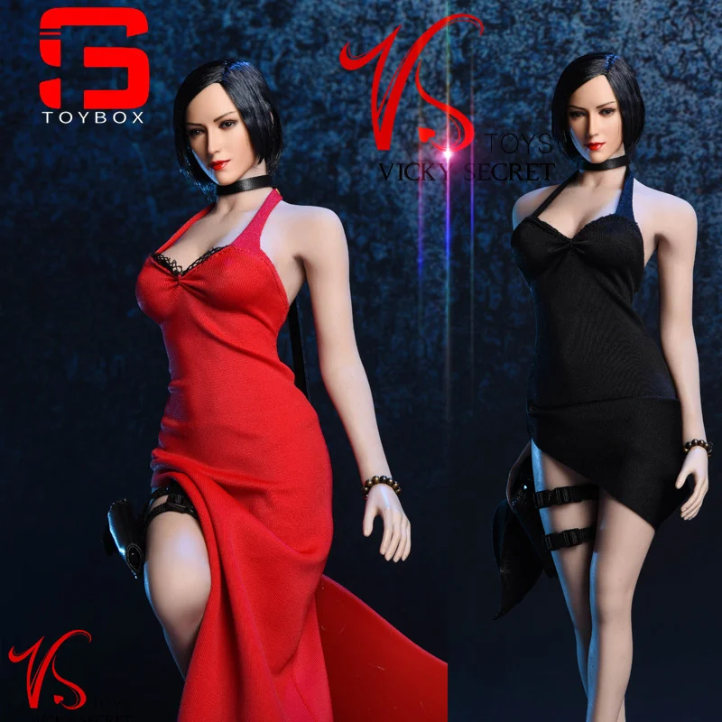 vstoys 18XG14 1/6 Ada Wong Hanging Neck Long Skirt Evening Dress Soldier Clothes Model Fit 12'' Female Action Figure Body