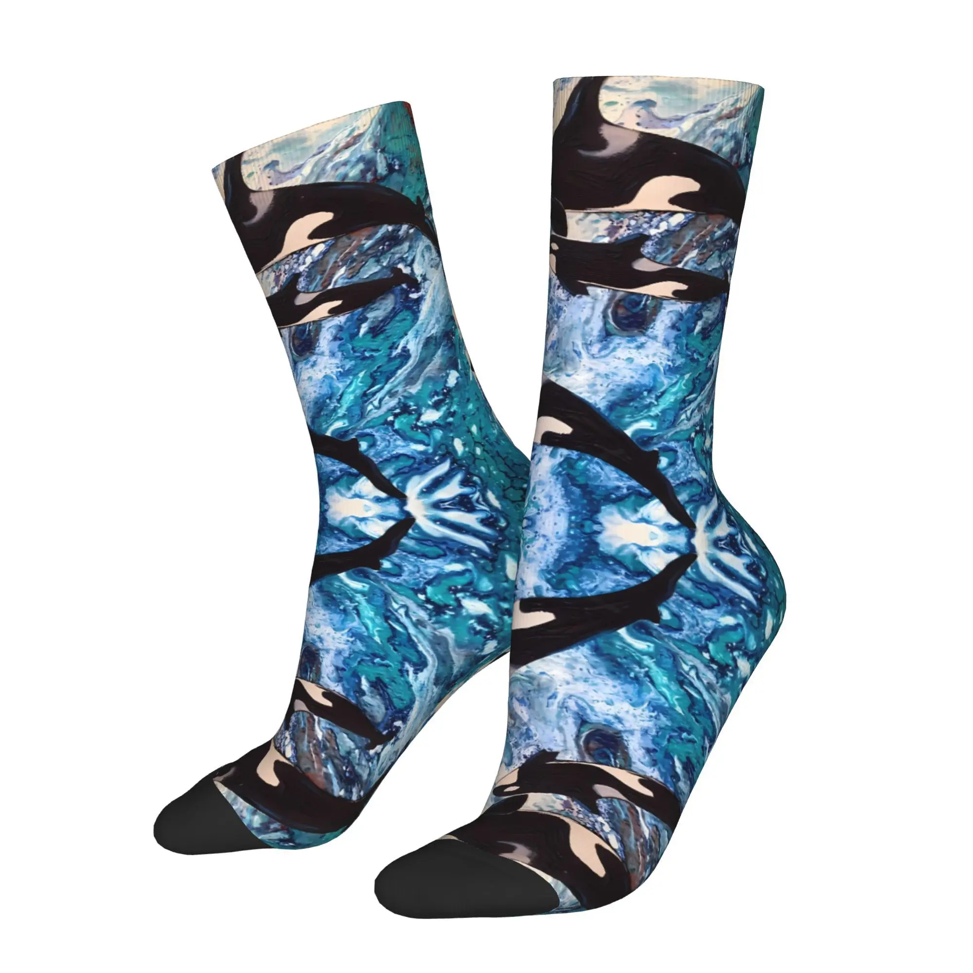 

Orca Family Men Socks Cycling Novelty Spring Summer Autumn Winter Stockings