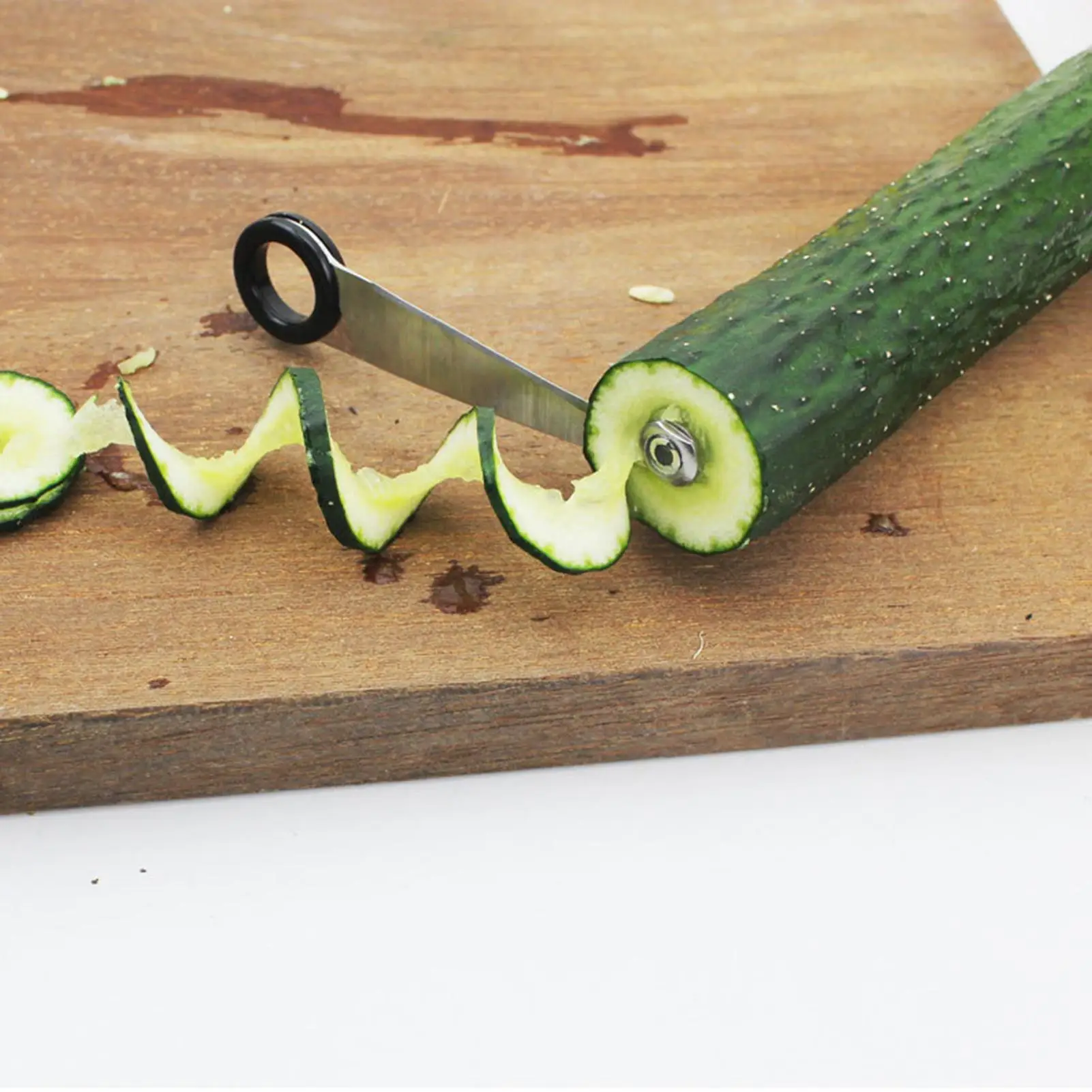 Cortador Espiral de Legumes: Lâmina de Aço Inoxidável para Pepino, Cenoura e Batata - Ferramenta de Cozinha Portátil