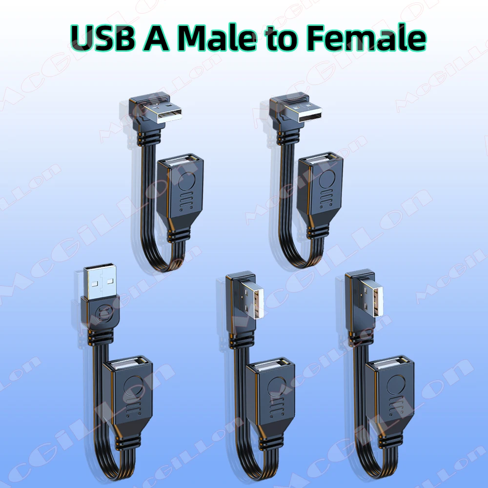 

Super Flat Flexible USB2.0 Male to Female 90 Angled Extension Adaptor Cable USB A Male to Female OTG Cable For Printer USB Drive