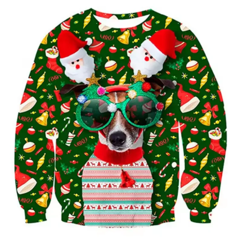 Funny Fake Christmas Sweater Unisex Men Women Ugly Christmas Sweater For Holidays Santa Elf Sweater Autumn Winter Xmas Clothing