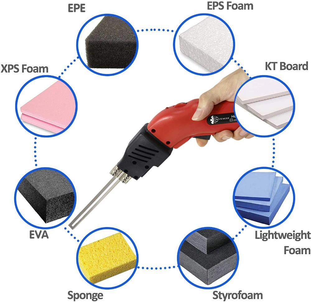 Profesyonel elektrikli köpük kesici polietilen Styro köpük popüler kesme aracı sıcak kesme EPE EPS kesici elektrikli sıcak bıçak DIY