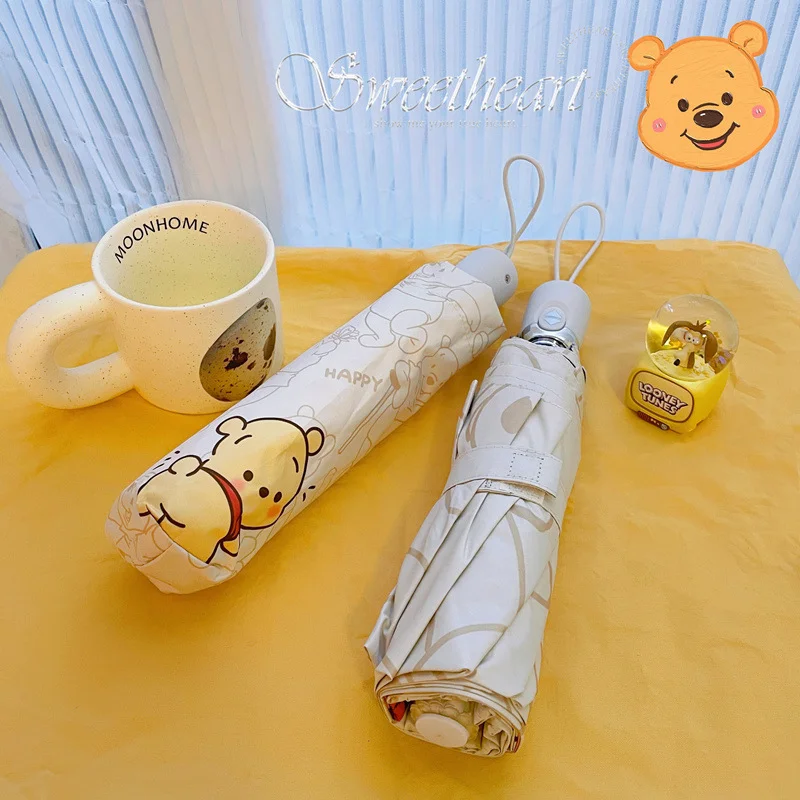 Disney Winnie the Pooh new sunshade umbrella sunscreen UV protection cute portable automatic cartoon vinyl umbrella