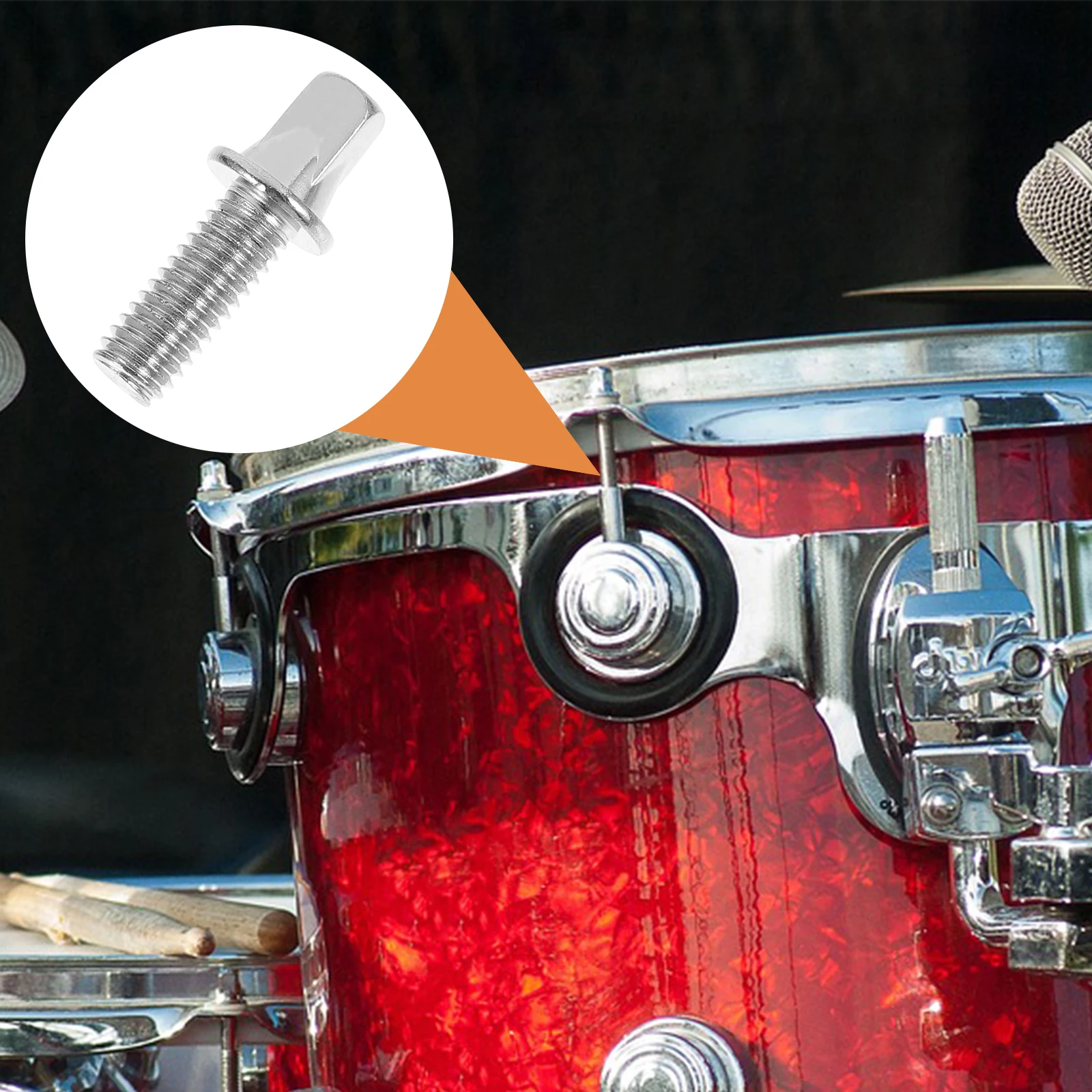 

10 Pcs Drum Screw Fittings Percussion Accessory Bolts for Snare Key Kit Sander Square
