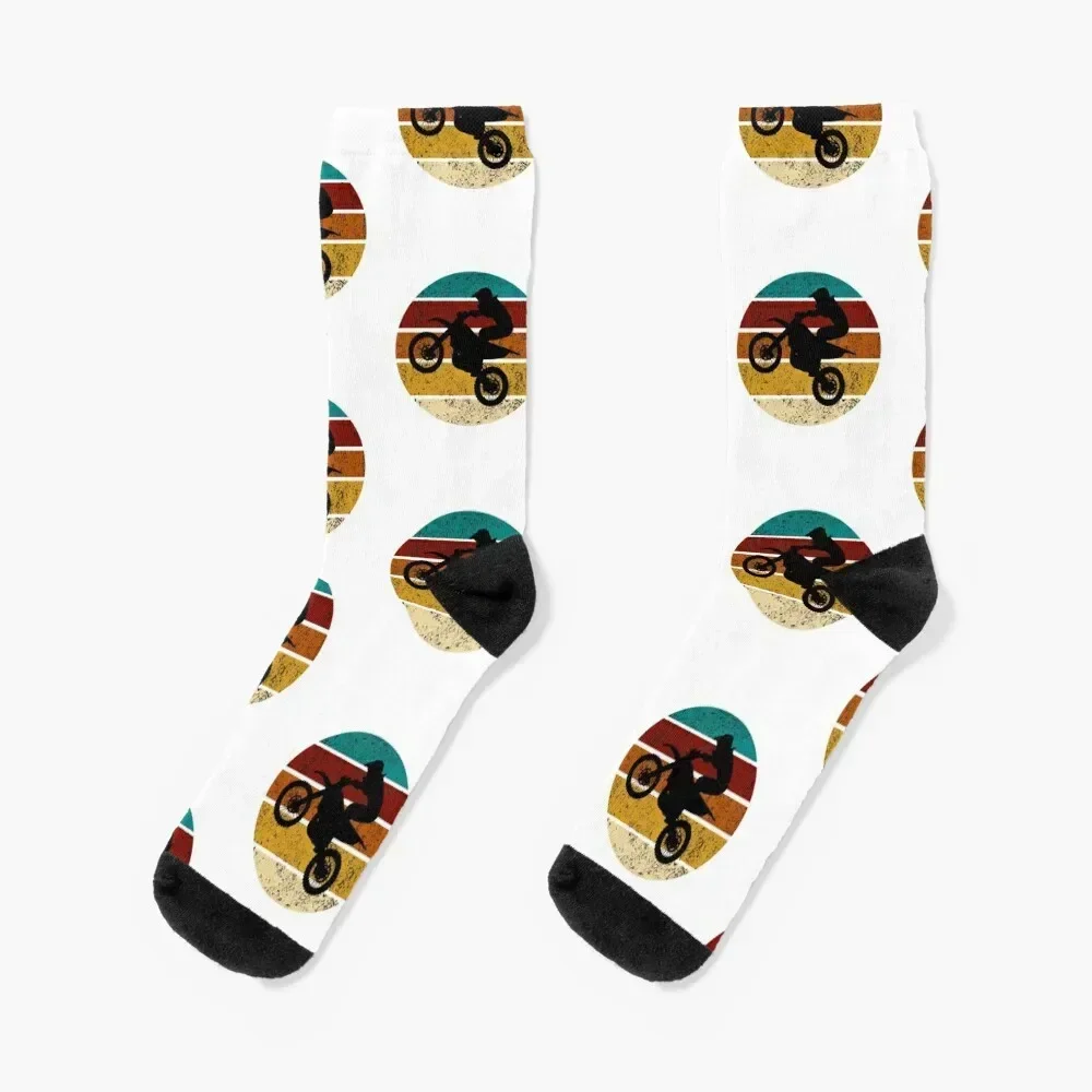 

Retro Dirt Bike Motocross Distressed Motocycle Vintage Socks winter Non-slip Sports Men's Socks Women's